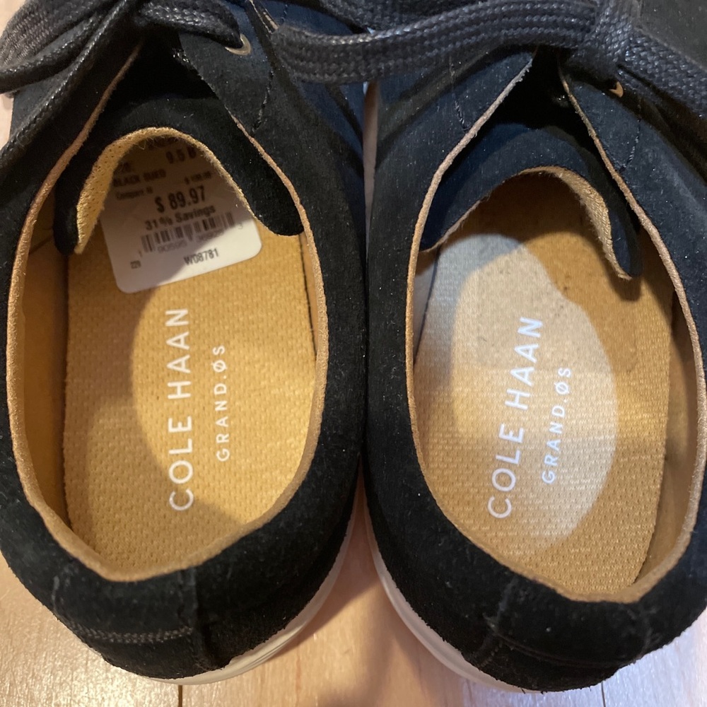 COLE HAAN Grand OS Black Suede 9.5 lace up - Picture 3 of 7